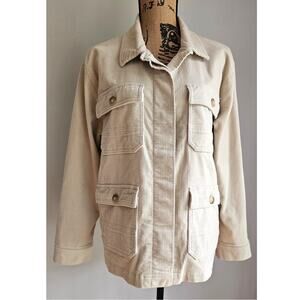 CLOSED Corduroy Shacket Jacket, Barn Chore, Worker, Off White, Sz XS Retail $425